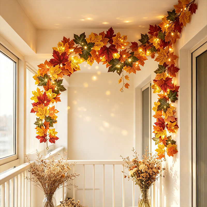 Home Decor Fallout 4 - Fall Maple Leaf Garland with Lights,