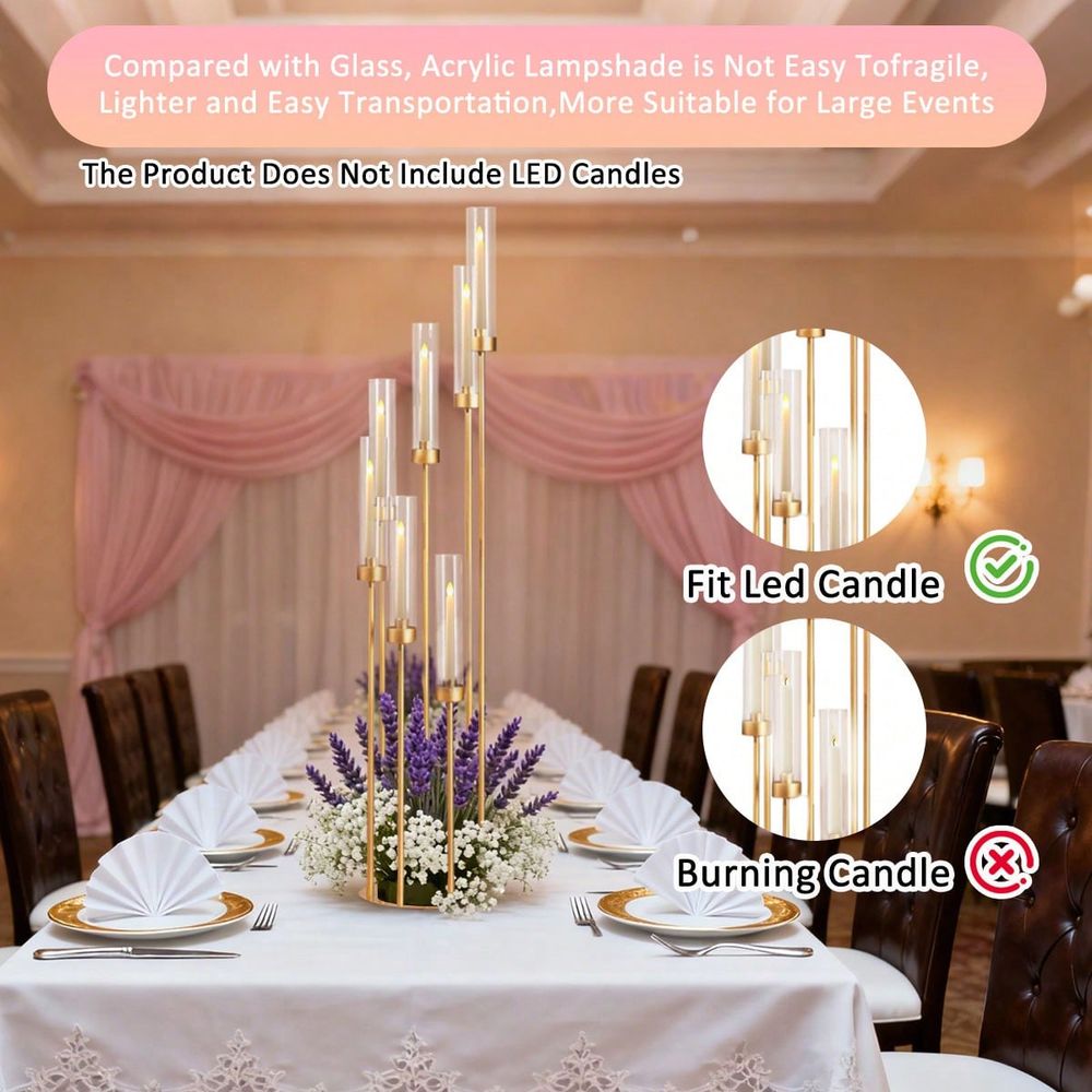 2Pcs 7 Arm Gold Candelabra Can - đánh giá và giá Home Decor Theme