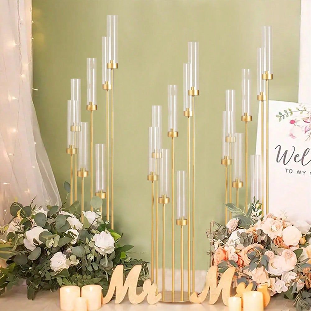 2Pcs 7 Arm Gold Candelabra Can - đánh giá và giá Home Decor Theme