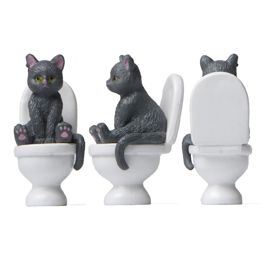Cat Sit On Figurines Toilet Ca - đánh giá và giá Home Decor Korea