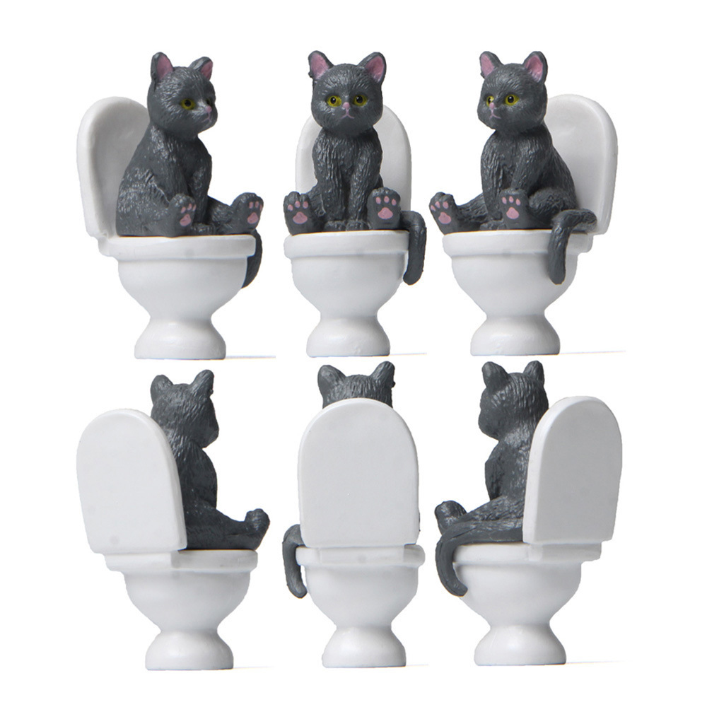 Cat Sit On Figurines Toilet Ca - đánh giá và giá Home Decor Korea