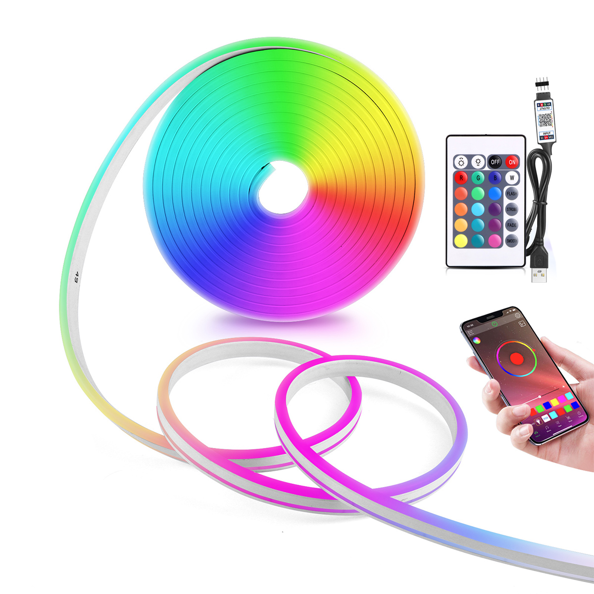 5V USB RGB Neon LED Strip Ligh - đánh giá và giá Home Decor App