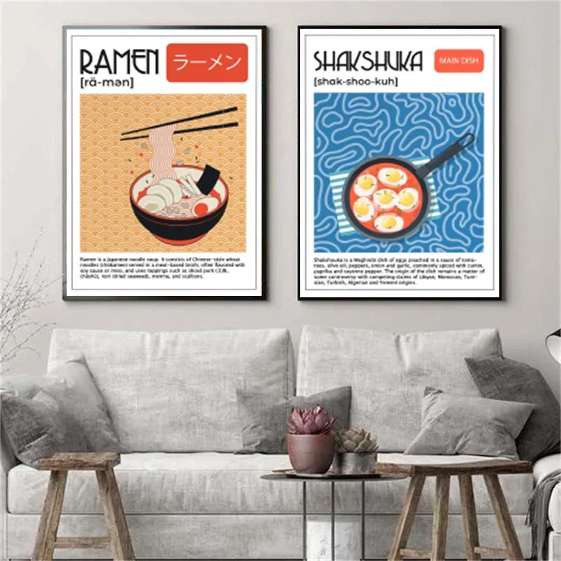 Asian Food Canvas Painting Pos - đánh giá và giá Home Decor Korea